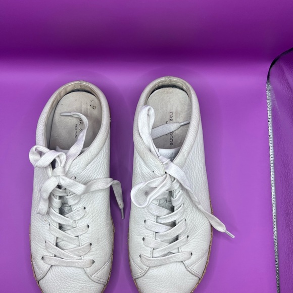 Rag and Bone women’s white leather slides mules sneakers size 39.5 - Picture 9 of 9